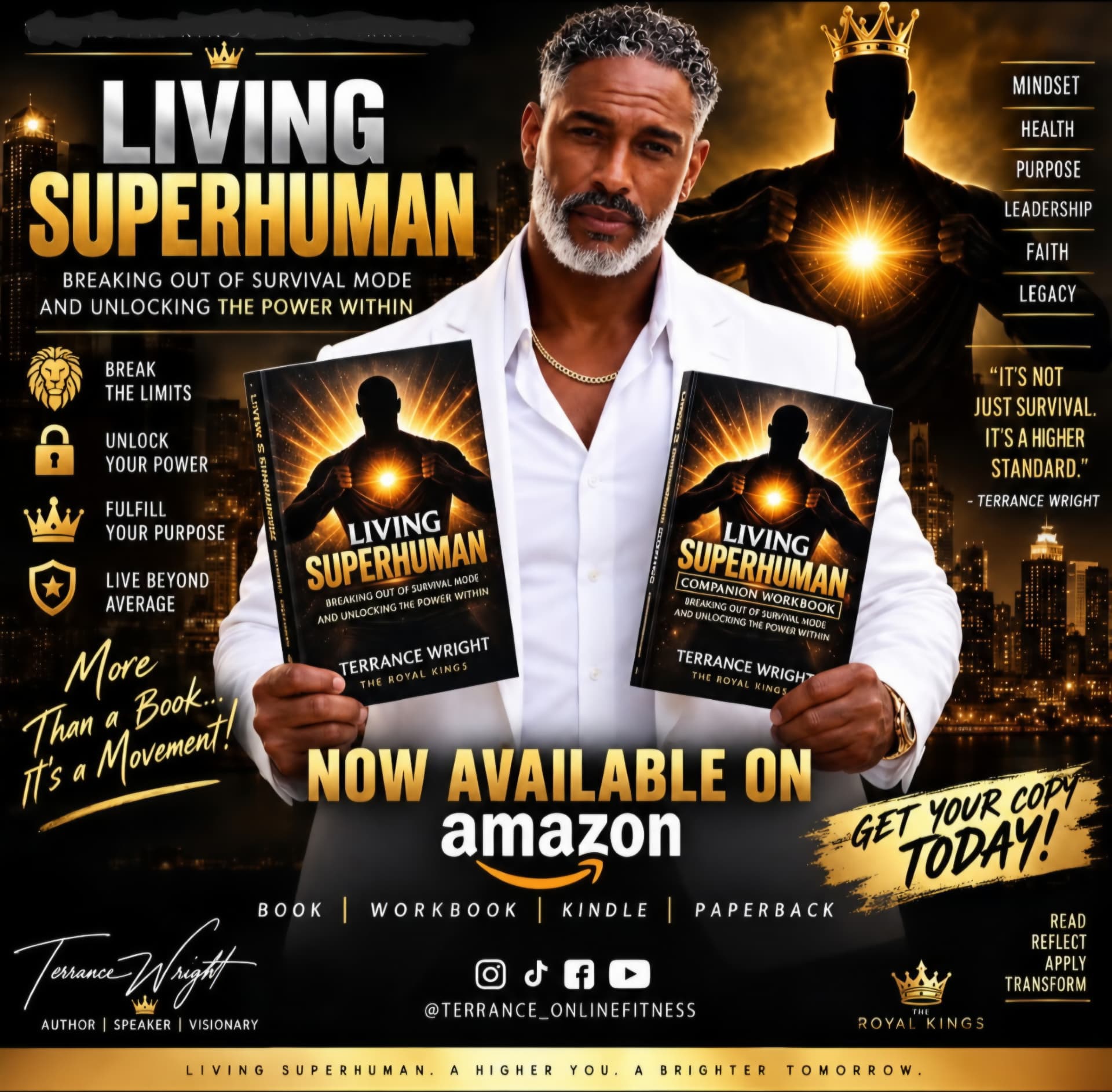 Living Superhuman book and its companion workbook by Terrance Wright